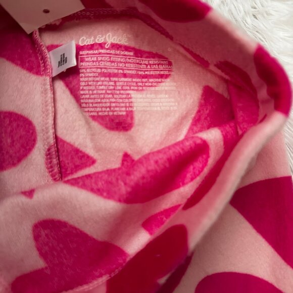 Girls Size 6‎ Pink Heart Print Pajama Sleep Pants NWT Target Cozy Soft Lounge - Picture 3 of 5